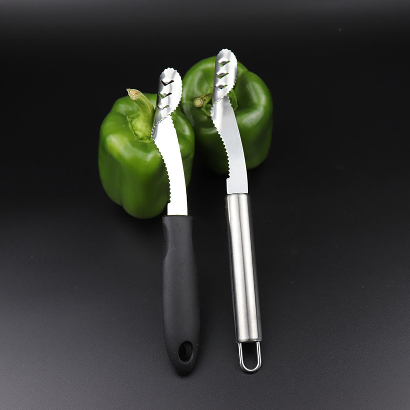 Stainless steel pepper extraction chili pepper peeling device multifunctional cutting tools digging seed device Factory Direct