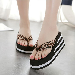 2024 Summer New Women's Sandals and Slippers Super High Slip-resistant Clip Flip-flops Wedge Heel Bottom Students Outer Wear Cool