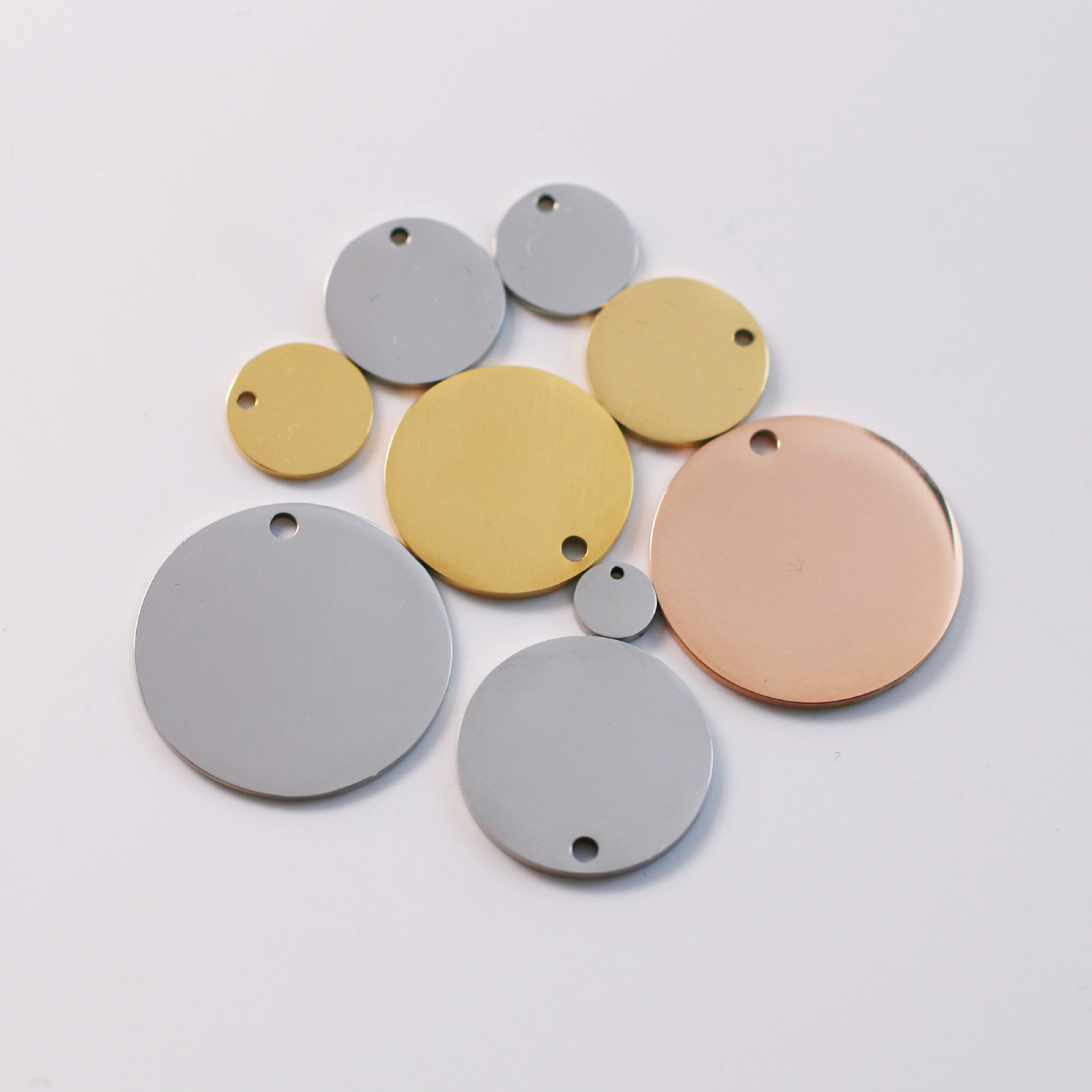 Stainless Steel Mirror Finely Polished Round Brand Pendant Engraving Round Round Piece Dog Brand Jewelry Accessories Vacuum Plating