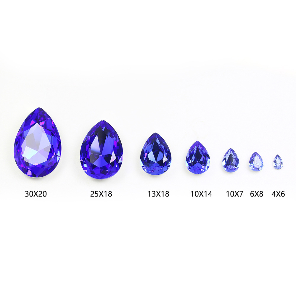 Dongzhou Crystal K9 pointed bottom drill DIY jewelry accessories 30*20mm large water drop glass drill factory wholesale