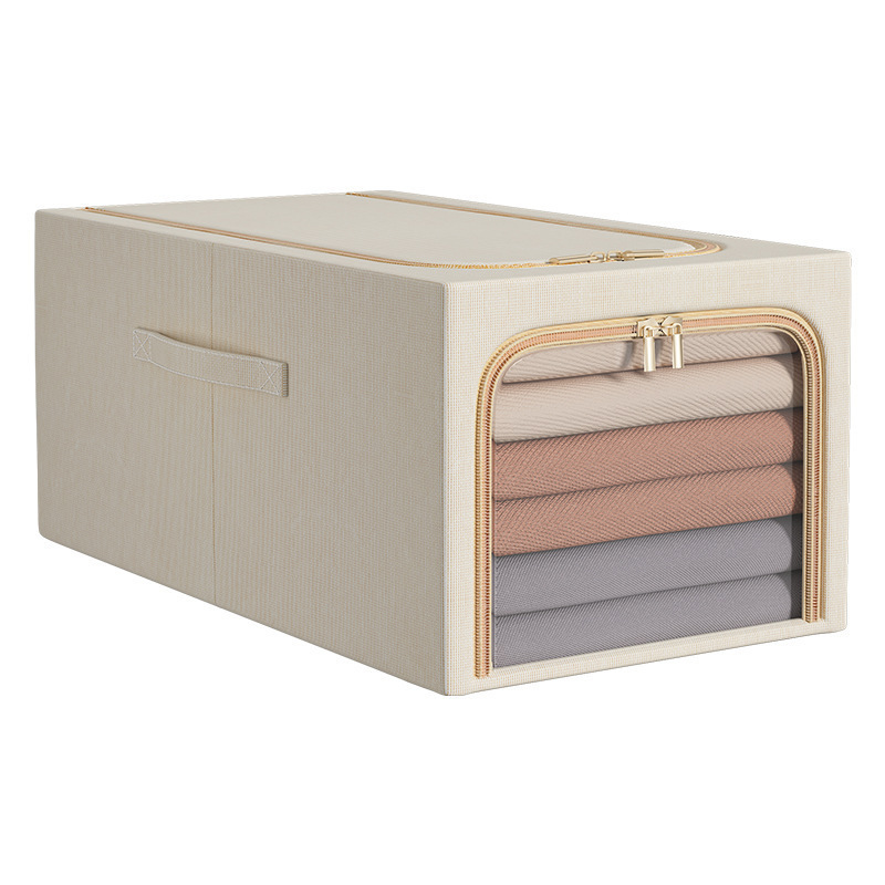 Cotton and Linen Clothes Storage Box Folding Clothes Storage Box Wholesale Wardrobe Finishing Storage Box Finishing Box Bainer Box