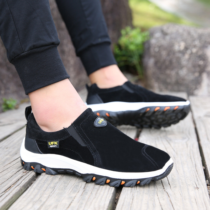 2023 cross mirror foreign trade plus size men's hiking shoes suede leather sports leisure outdoor shoes one-piece delivery