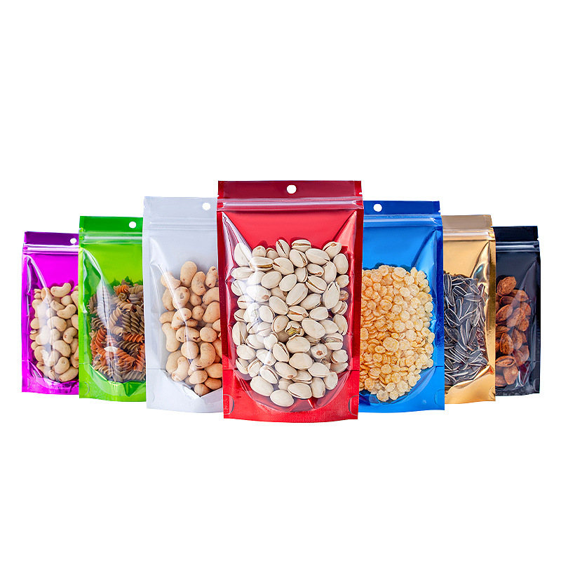 Colorful Yin Yang self-standing bag, peanuts candy tea sealed food bag composite aluminum foil self-sealing bag plastic packaging bag 