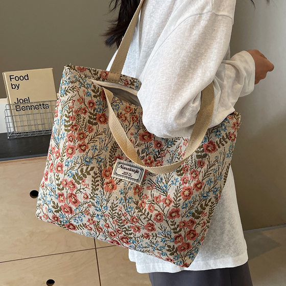 Large Capacity Canvas Bag 2024 New Trendy Fashionable All-match Shoulder Handbag Instagram Style Student Class Bag for Women