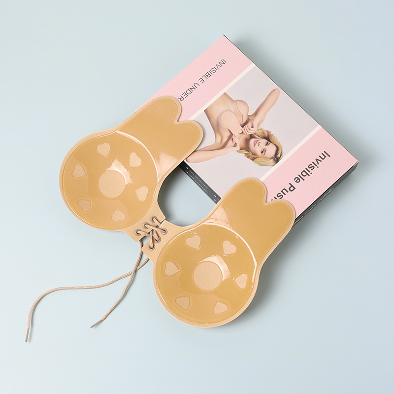 Cross-border rabbit ears chest lifting stickers lace-up large chest anti-sagging breast lifting stickers women's wedding photography invisible push-up bra