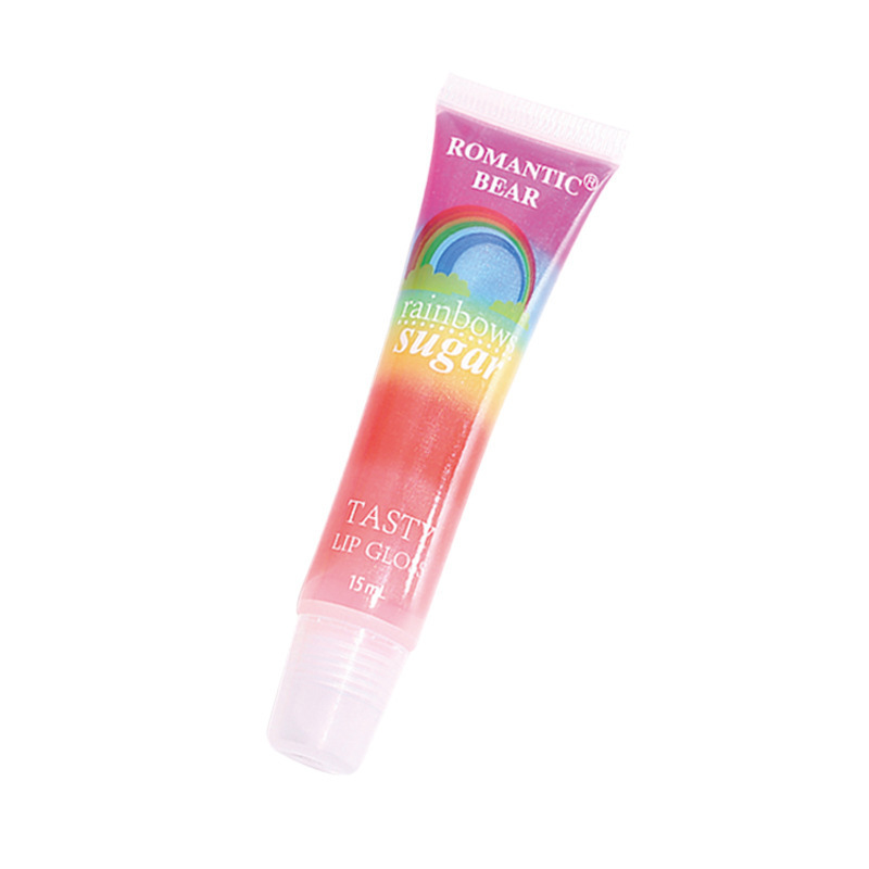 Cross-border Hot Rainbow Lipstick Colorful Ripped Lip Gloss Sequins Rainbow Jelly Lipstick Delicious Lipstick Bright Lips
