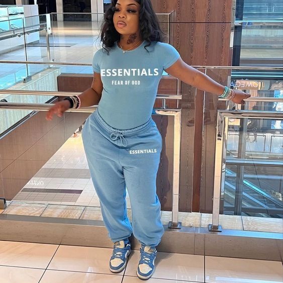 Cross-border European and American New Women's Letter Printing Casual Sports Top Short-sleeved Lace-up Pants Set