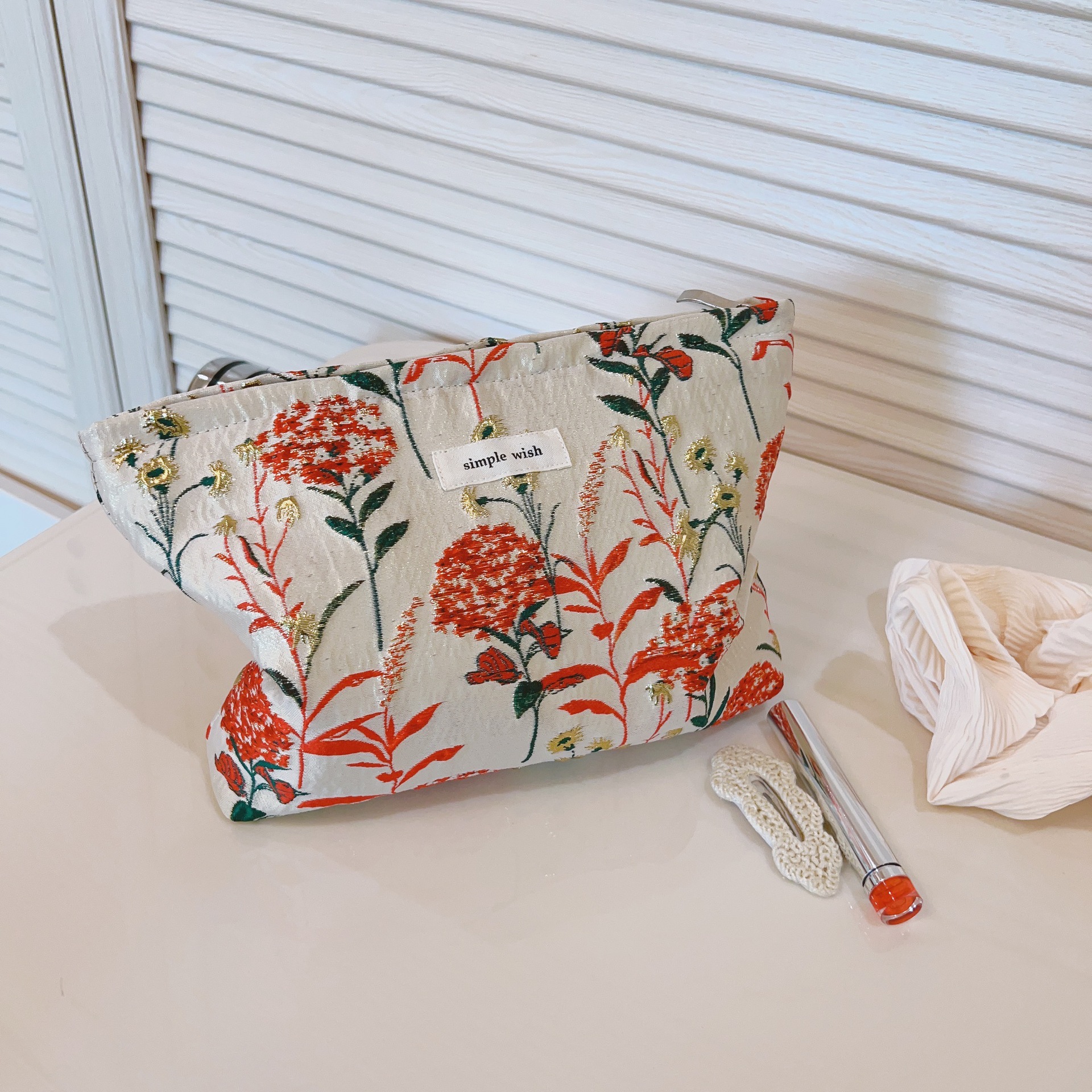[Suxi cloth bag] three-color dandelion cosmetic bag ladies clutch bag travel home storage canvas bag simple and elegant