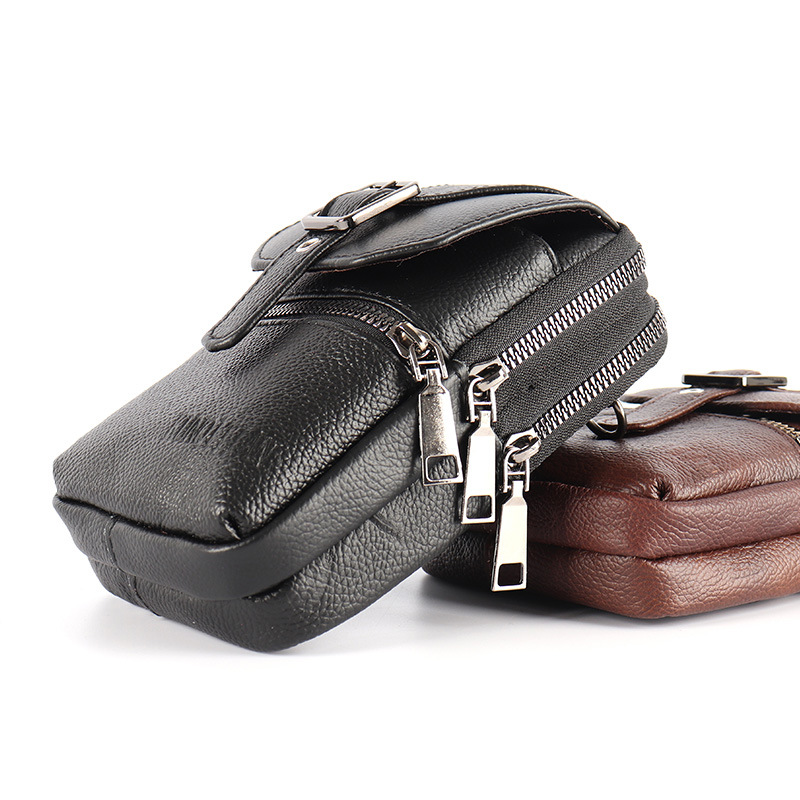 New leather belt multifunctional mobile phone bag men's waist bag construction site work mobile phone case hanging bag shoulder diagonal vertical
