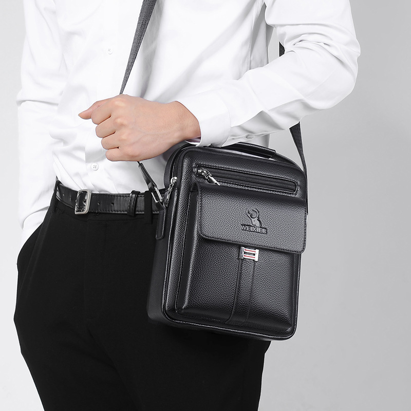 Men's Bag Breathable Wear-resistant Men's Shoulder Bag Satchel Men's Retro Large Capacity Crossbody Bag Men's Backpack Cross-Border