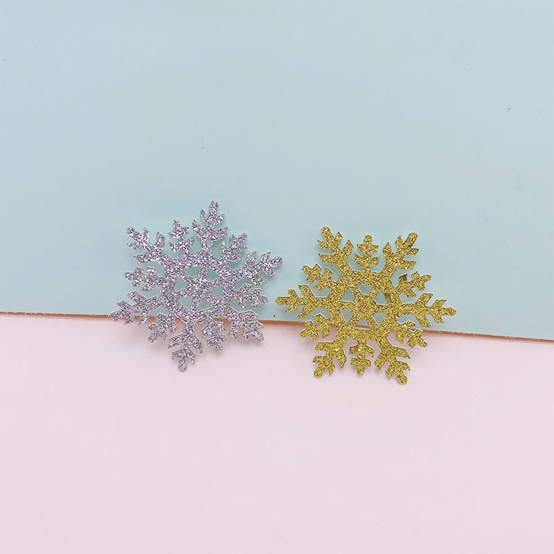 Snowflake Patch Handmade Homemade Children's Hair Accessories Princess Aisha Material Gold Powder Snowflake
