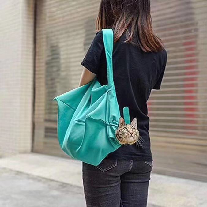 Pet Shoulder Bag Outgoing Portable Cat Bag Breathable Cat Handbag Cat Supplies Nylon Cloth Handbag