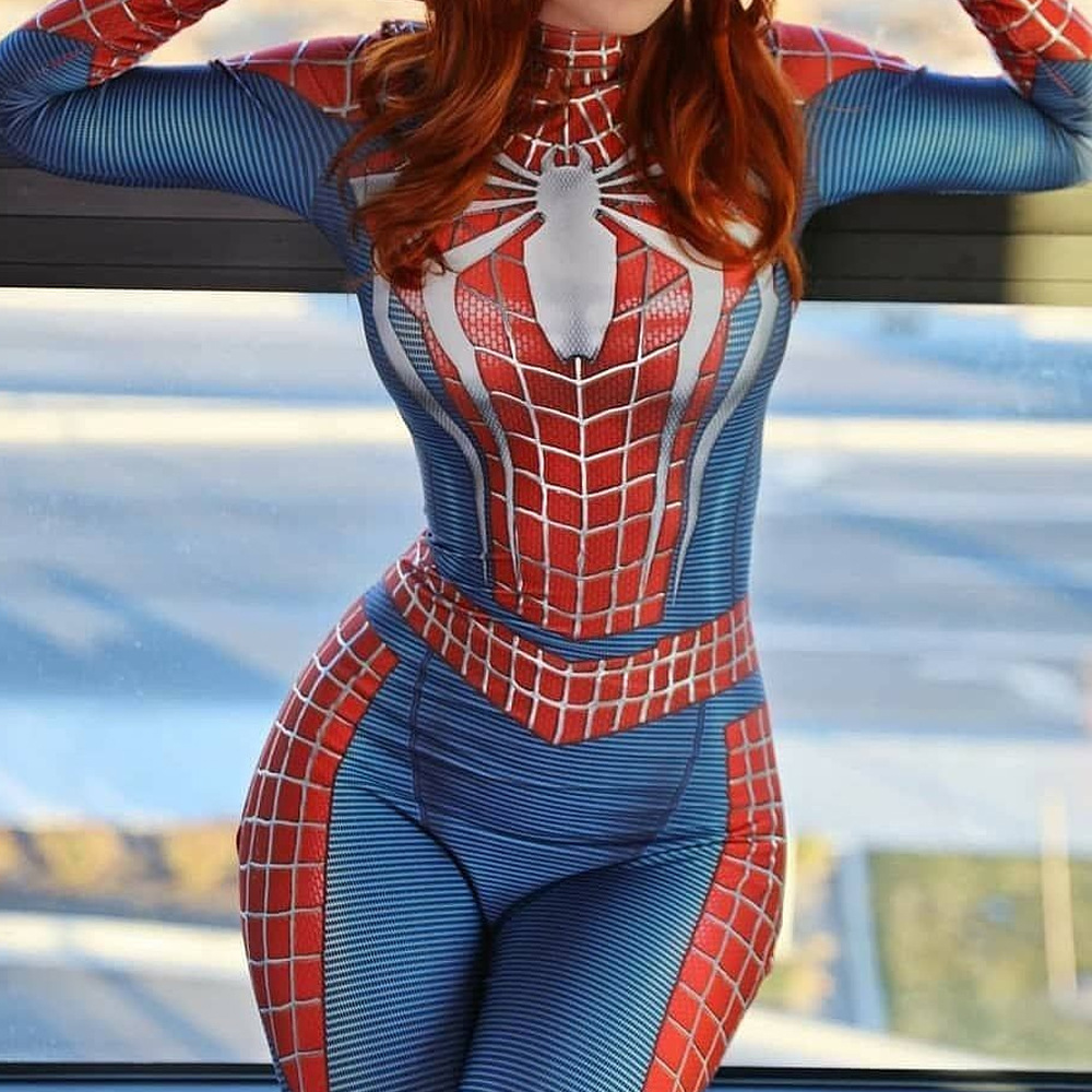 Tiktok Net Red adult one-piece tights sexy open crotch sexy lingerie passion Spider-man role play costume