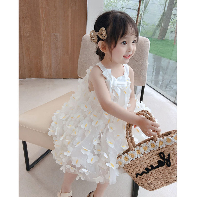 Girl's Dress 2023 Summer New Arrival Baby Girl Three-Dimensional Butterfly Princess Dress Sleeveless Doll Vest Yarn Dress