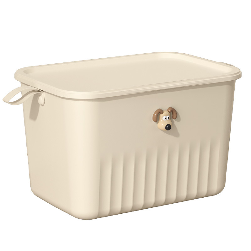Sundries storage box cream style plastic organizing box with lid desktop storage storage box household toy storage basket