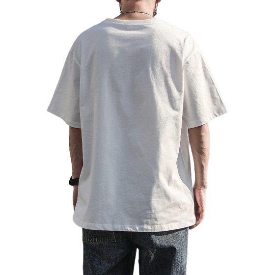 Pure Cotton Heavy 2025 Loose New Men's Short-sleeved T-shirt Clothes Pure Cotton Half-sleeved White T-shirt Base Shirt Spring