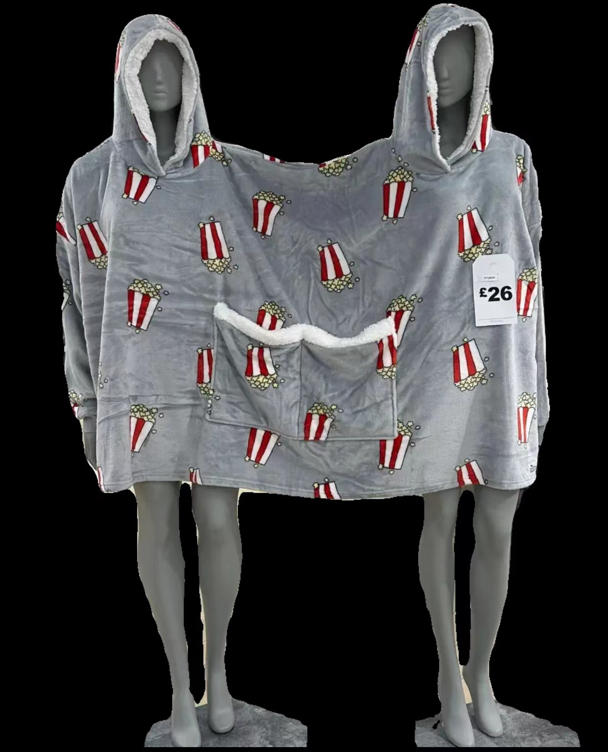 Autumn and Winter new popcorn double pajamas creative niche design warm intimate one-piece home wear pot play blanket