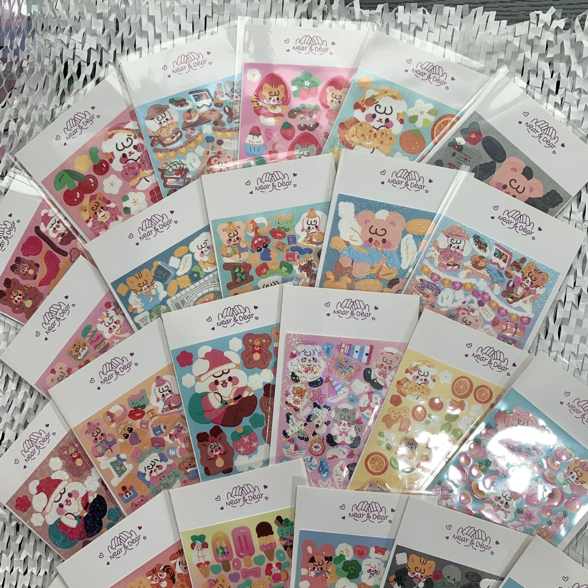 Korean version of explosions BOBOBOBO collection cartoon animal laser goo card sticker hand account hand account ins high color value explosions