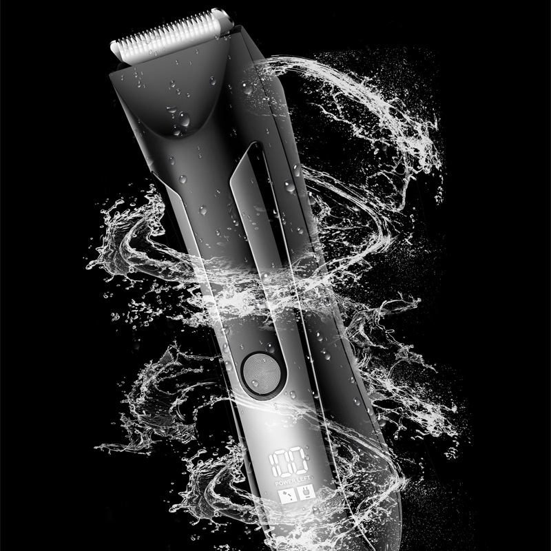 New Men's electric private trimmer Shaver washing scraper leg hair body hair scissors LCD Digital Display LED