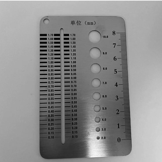 Stainless steel drill bit gauge 0.1-1.7 metric diameter Ruler 2-10 multifunctional measuring ruler gap gauge hole diameter gauge