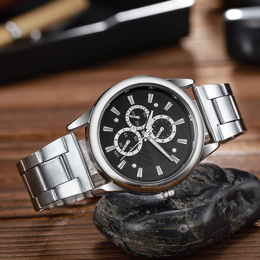 New neutral Watch men's Steel Belt women's Watch women's three-eye quartz Watch casual men's Watch wholesale Watch