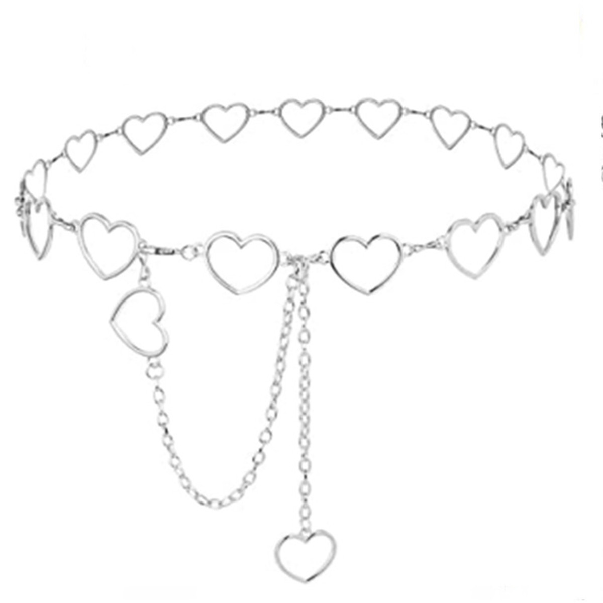European and American jewelry punk retro metal ring love waist chain women's fashion sun flower plate pendant body chain set