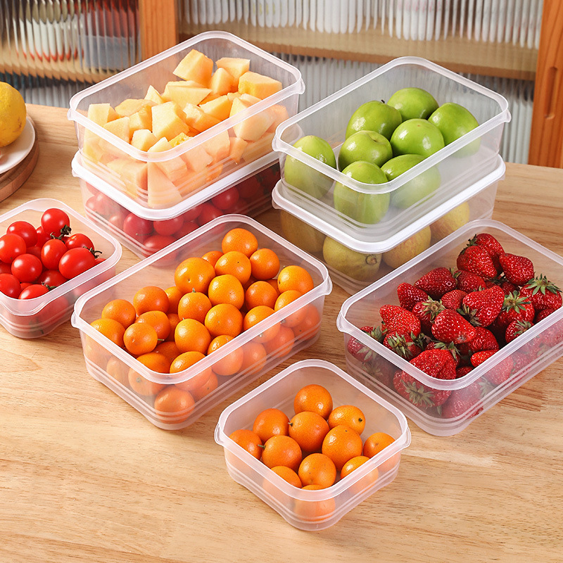 Refrigerator frozen meat box storage box food grade food classification grid fruit box non-flavor sealed fresh-keeping frozen box