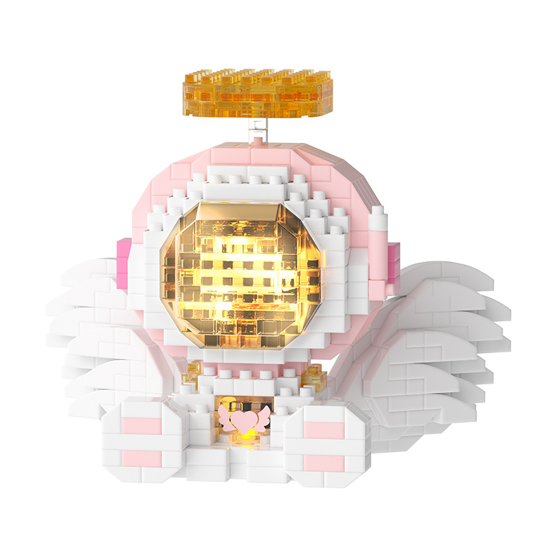 Macensim micro particle building blocks luminous angel demon astronaut twelve constellation puzzle assembled toys wholesale