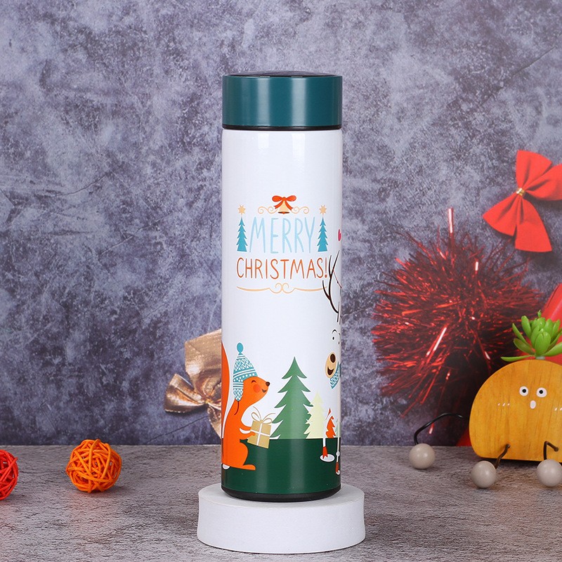 New Christmas pattern 304 stainless steel intelligent thermos cup LED intelligent temperature display touch car straight gift Cup