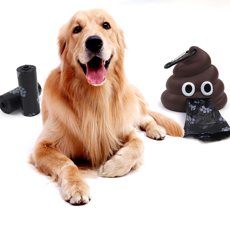 Pet garbage bag dispenser poop-shaped poop bag dispenser PE material shit cleaner pet supplies