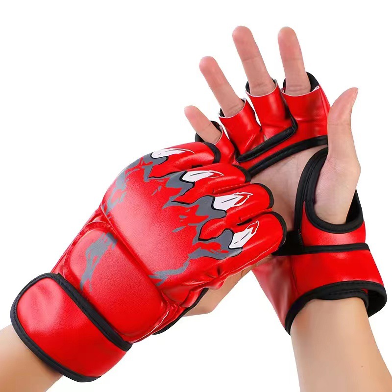 Sanda Boxing Fighting Training Gloves Actual Combat MMA Gloves Extra-large Thickened Wear-resistant Fitness Gloves_voghion.com