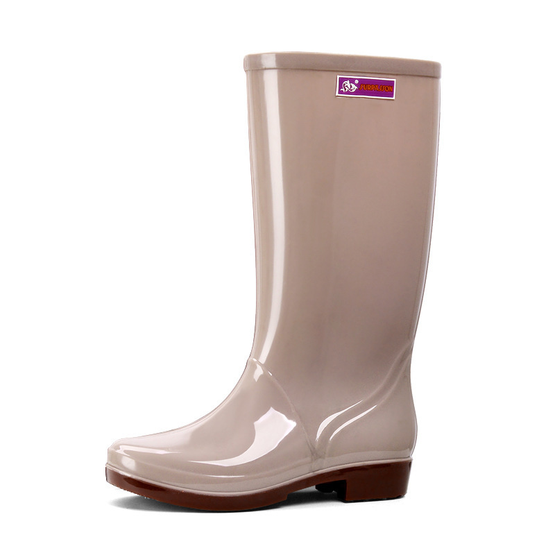 Rain boots women's short tube adult rain boots mid tube non-slip waterproof rubber shoes water boots kitchen high tube Women's Spring and Autumn Water Shoes