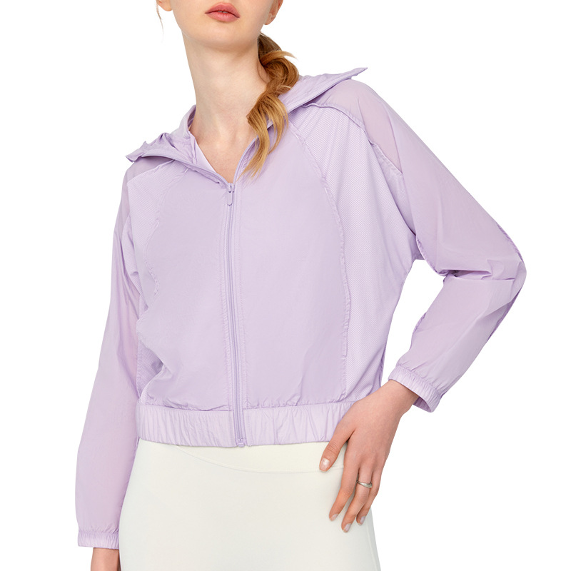 Women's Professional Outdoor Sun Protection Clothing with Large Hat and Brim UV Protection Breathable Mesh Stitching Sun Protection Coat
