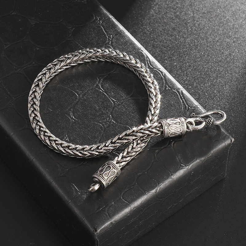 Cross-border AliExpress foreign trade new Bracelet Men's retro stainless steel ins style personalized bracelet versatile with tag