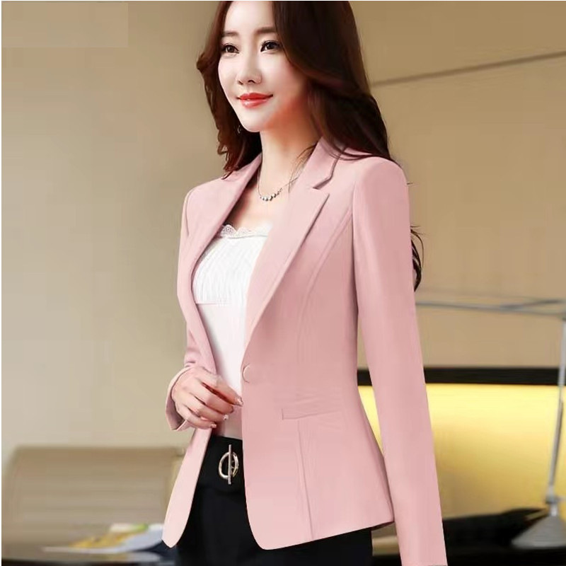 Korean style women's slim blazer suit women's spring and autumn clothing  new casual tops professional