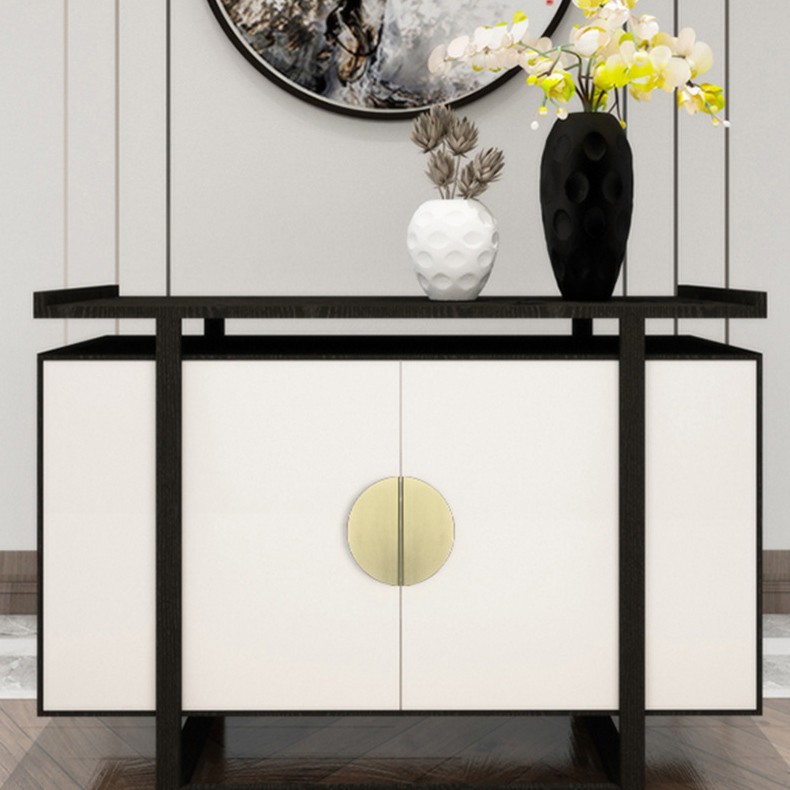 Modern Simple Morandi Color Series Aluminum Semi-circular Wardrobe Cabinet Bedside Cabinet Shoe Cabinet Cabinet Door Cabinet Door Handles