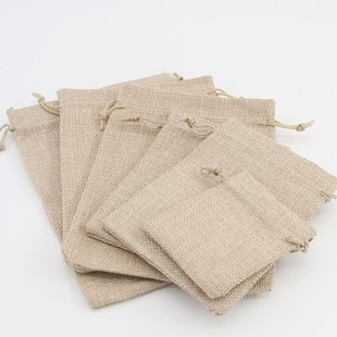 This linen bunched linen bag drawstring bunched aromatherapy empty bag cotton linen imitation linen jewelry gift Tea storage packaging bag