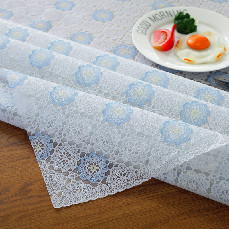 PVC tablecloth waterproof and oil-proof transparent table mat wash-free coffee table cloth crystal plate soft glass cover lace table cloth
