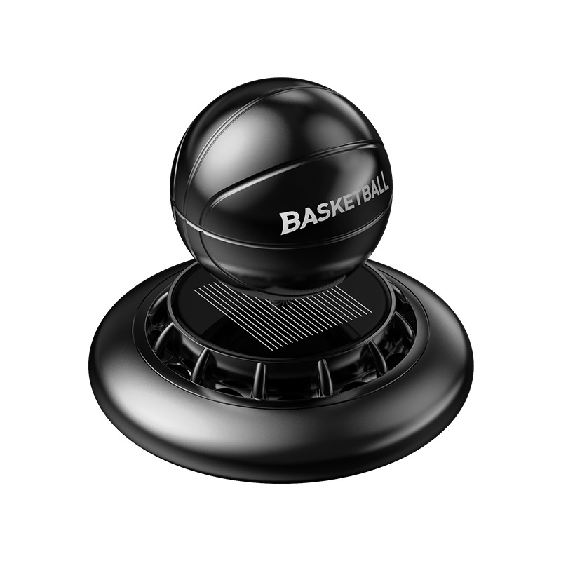 Solar rotating car aromatherapy in stock wholesale car perfume lasting light fragrance car basketball perfume ornaments