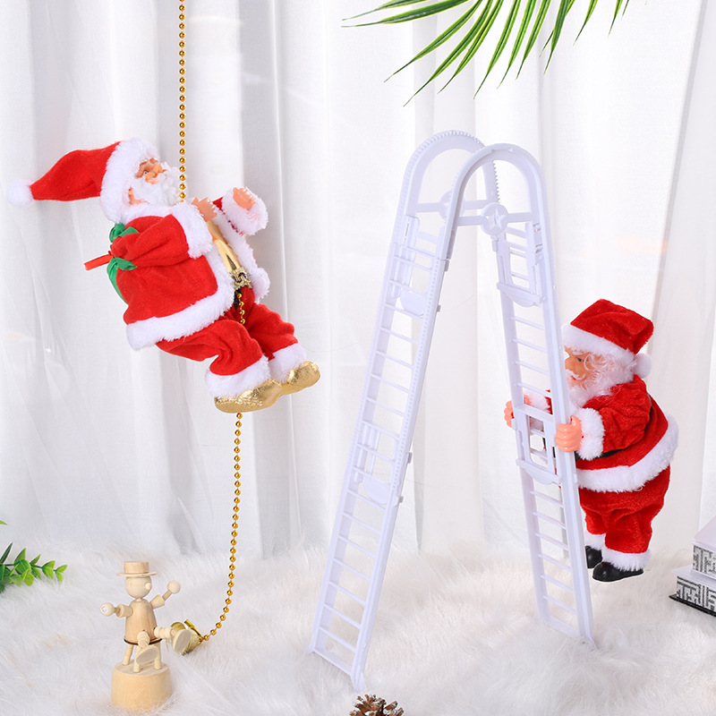 Christmas Electric Toys Christmas Decorations Mini Christmas Tree Climbing Beads Old Man Window Decoration Cross Border Toys