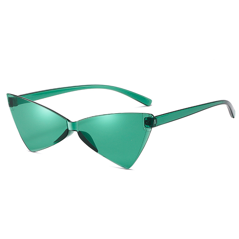 007 New Triangle Cat's Eye Sunglasses All-in-One Mirror Bow-shaped Internet Celebrity Women's Candy Color Street Photographic Glasses