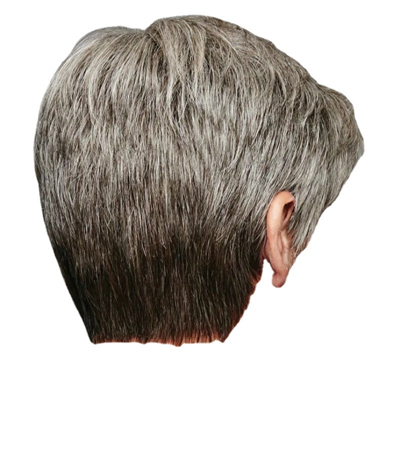 New men's cross-border AliExpress wig European and American brown gray oblique points Factory Direct wig Men