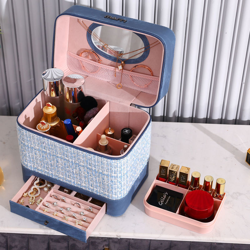 Factory wholesale cosmetic bag women's large capacity 2023 new cosmetic storage box portable oversized ins style suitcase