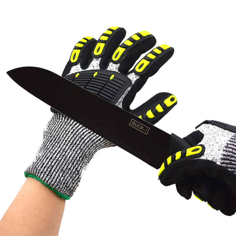 Professional Mechanical anti-cutting wear-resistant shockproof anti-collision gloves anti-smashing oil mining drilling labor protection protective gloves