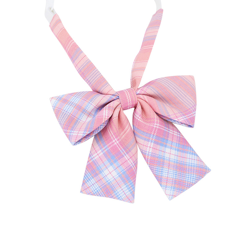jk collar flower Plaid striped bow tie women's bow Japanese Campus Network red boxer bow tie giant feather root wholesale