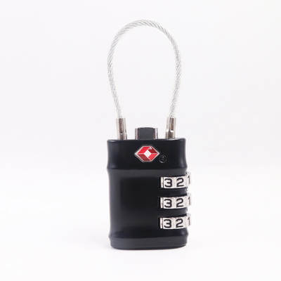 TSA201 spot 3 digit zinc alloy customs password lock security luggage Customs lock wire rope padlock