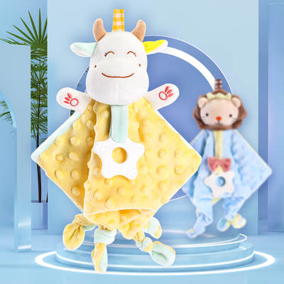 Baby Anting towel Peas label can be imported to bite baby sleeping doll saliva towel factory direct supply