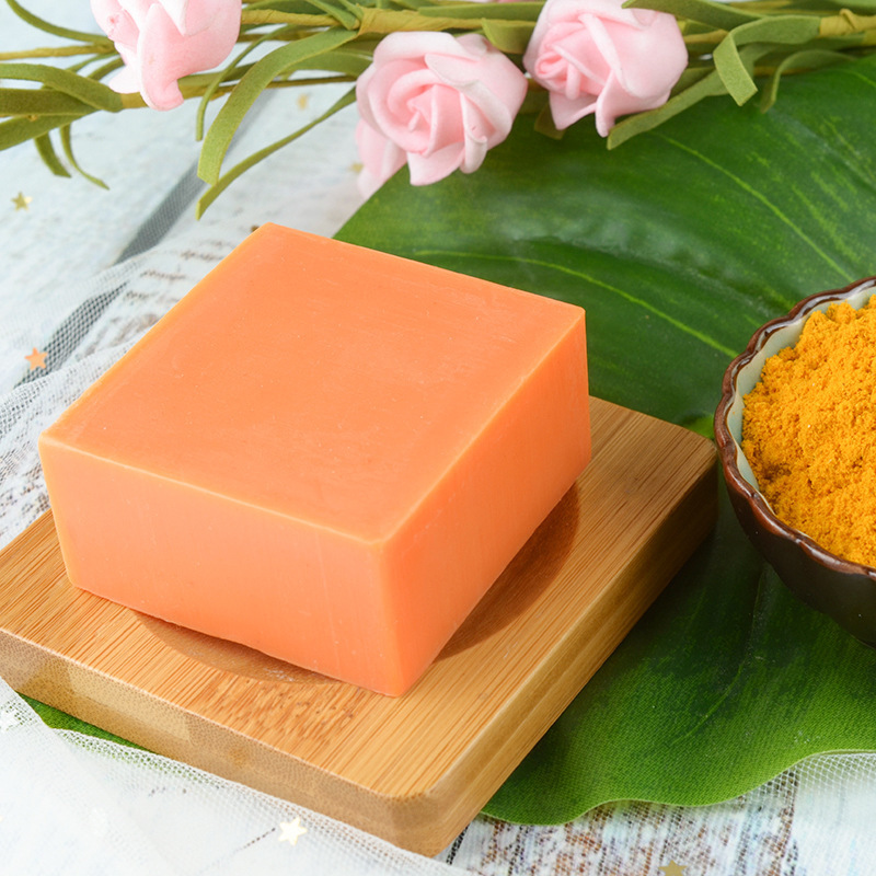 Turmeric Soap Essential Oil Handmade Soap Hot Sale Cleansing Bath Turmeric Soap Chinese English Ginger Small Batch Wholesale Soap