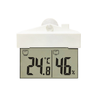 Cross-border hole-free suction cup self-adhesive indoor and outdoor dual-purpose window temperature and humidity meter home monitoring temperature and humidity