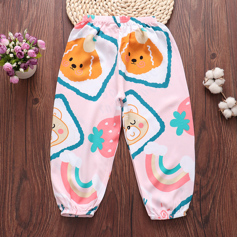 Anti-mosquito pants children's summer children's anti-mosquito pants thin men's and women's small children's cotton pants artificial cotton air conditioning home pants